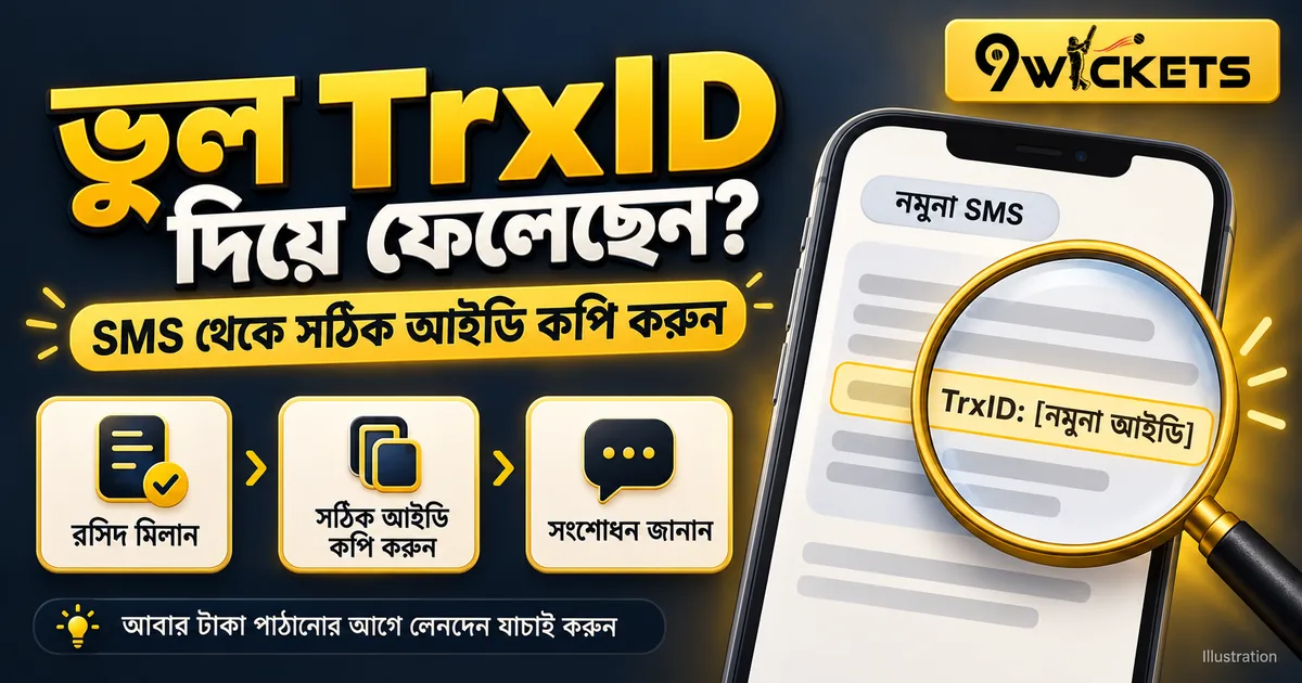 ভুল TrxID দিয়ে ফেলেছেন? 9wickets ডিপোজিট ঠিক করার পুরো গাইড